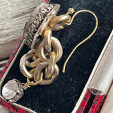 【ピアス】カメオ　cameo アシンメトリー　800刻印　30'sイギリスvintage