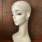 【ピアス】カメオ　cameo アシンメトリー　800刻印　30'sイギリスvintage