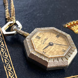 【ネックレス】懐中時計 poket watch スイス　30’s 八角形　Chateau　手巻き時計