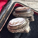 【セット】カメオ　シェルカメオ　パリュール　ネックレス＆イヤリング　50’sイギリス　Silver800