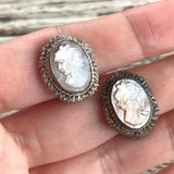 【セット】カメオ　シェルカメオ　パリュール　ネックレス＆イヤリング　50’sイギリス　Silver800