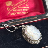【セット】カメオ　シェルカメオ　パリュール　ネックレス＆イヤリング　50’sイギリス　Silver800