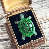 【ブローチ】カメ　亀　　turtle  70’sフランス　甲羅　ミニブローチ　