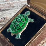 【ブローチ】カメ　亀　　turtle  70’sフランス　甲羅　ミニブローチ　