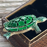 【ブローチ】カメ　亀　　turtle  70’sフランス　甲羅　ミニブローチ　