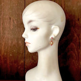 【イヤリング】バロックパール　ピンクグリーン　ロマンチック　50’sイギリスvintage