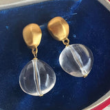 【ピアス】クリアボール　透明　バロック　スイング　70’s USA