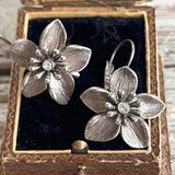 【ピアス】花　立体フラワー　シャビー　70'sフランス