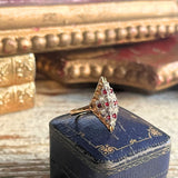 【リング】ESPO社　菱形　赤×クリア　18KGE 70’sUSA