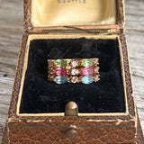 【リング】パステル　3色　カラフル　3連　クリスタル　80’sフランス