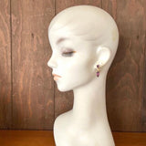 【イヤリング】WEISS　パープル　クリスタル　スイング　ミニ　60’sUSA