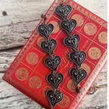 【ピアス】ハート　ロング　ブラック　オリエンタル　80’s仏