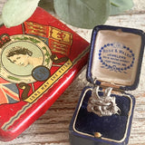 【リング】鳥　bird シャビー　枝に止まる鳥　80’sフランス