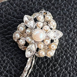 【ピアス】アシンメトリー　超ロング　パール　ビジュ　トライアングル　多連　60’sフランス