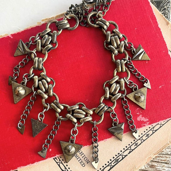 【ネックレス】トライアングル　チャーム　じゃらじゃら　70’sフランス