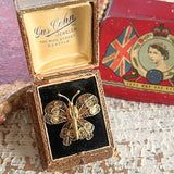 【ブローチ】フィリグリー　バタフライ　蝶　50’sイギリス