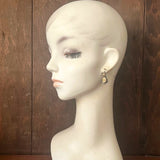 【ピアス】アシンメトリー　カメオ×アンバー　リメイク　70’sフランス