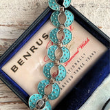 【ブレス】ターコイズブルー　差し色　オープンワーク　60’s USA