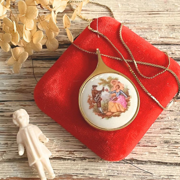 【ネックレス】Limoges リモージュ　恋人シリーズ　70’sフランス