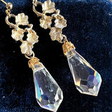 【ピアス】オーロラ　クリスタル　花　雫　ロマンチック　80’s USA