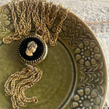 【ネックレス】カメオ　ベロア　手巻懐中時計　60年代　スイス