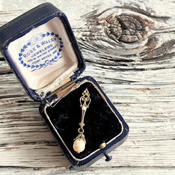 【ブローチ】バロックパール　アールデコ　ミニサイズ　ピンズ　60’sイギリス