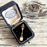 【ブローチ】バロックパール　アールデコ　ミニサイズ　ピンズ　60’sイギリス