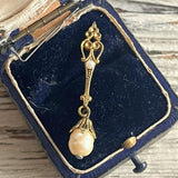 【ブローチ】バロックパール　アールデコ　ミニサイズ　ピンズ　60’sイギリス