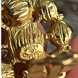【イヤリング】Bijoux CAPITOL コバルトグリーン　クリスタル　70’s USA
