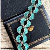 【ブレス】ターコイズブルー　差し色　オープンワーク　60’s USA