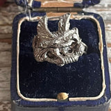 【リング】鳥　bird シャビー　枝に止まる鳥　80’sフランス