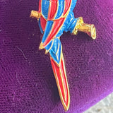 【ブローチ】鳥 南国　bird　70'sイギリス　vintage