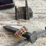 【リング】パステル　3色　カラフル　3連　クリスタル　80’sフランス