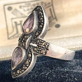 【リング】アメジスト　マーカサイト　925 バロック建築　70'sフランス