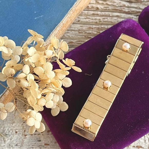 【ブレス】ゴールドベルト　パール　エレガント　70’sフランス