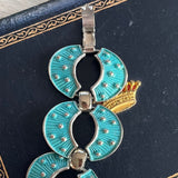 【ブレス】ターコイズブルー　差し色　オープンワーク　60’s USA