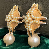 【イヤリング】TRADITION！ミニパール　クロス　70’s USA