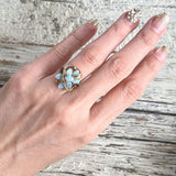 【リング】opal　オパール　リボン　ラグジュアリー　80's