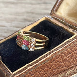 【リング】パステル　3色　カラフル　3連　クリスタル　80’sフランス