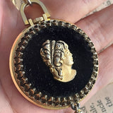 【ネックレス】カメオ　ベロア　手巻懐中時計　60年代　スイス