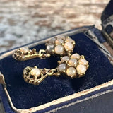 【ピアス】天然石　花　ミニ　スイング　70’sフランス