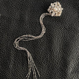 【ピアス】アシンメトリー　超ロング　パール　ビジュ　トライアングル　多連　60’sフランス