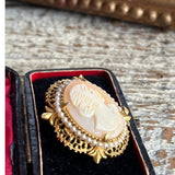 【ブローチ】FLORENZA カメオ　レースフレーム　フロレンザ　60’sUSA