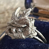 【リング】鳥　bird シャビー　枝に止まる鳥　80’sフランス