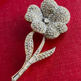 【ブローチ】Sphinx スフィンクス　ラインストーン　花　60’sイギリス