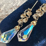 【ピアス】オーロラ　クリスタル　花　雫　ロマンチック　80’s USA