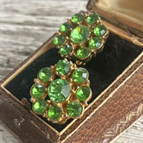 【イヤリング】Bijoux CAPITOL コバルトグリーン　クリスタル　70’s USA