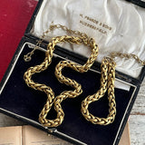 【セット】デザインチェーン　マットゴールド　シンプル　ネックレス＆ブレス　70’Sフランス