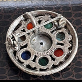 【ブローチ】MIRACLE  ミラクル社　7つの石　オリエンタル　70’sイギリス