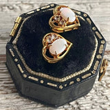 【ピアス】オパール　ジルコニア　ミニハート　80’s USA